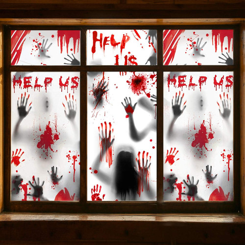 Halloween window decorations - halloween,