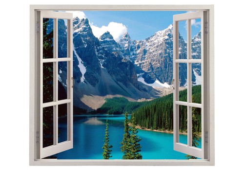 Window effect view mountain - 3d,