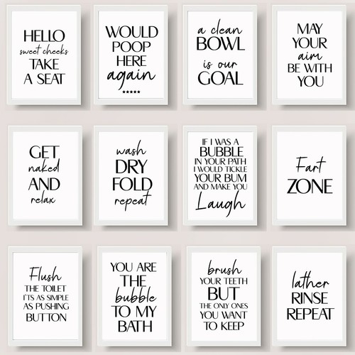 Bathroom prints quotes toilet - bathroom,