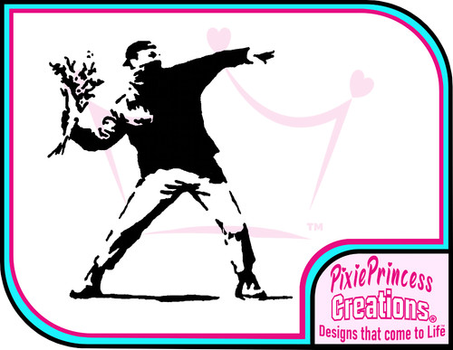Banksy flower thrower - d, vinyl