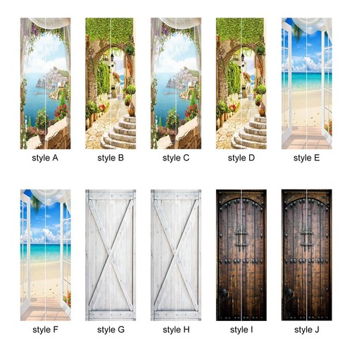 2pcs door wallpaper wall - 2pcs,