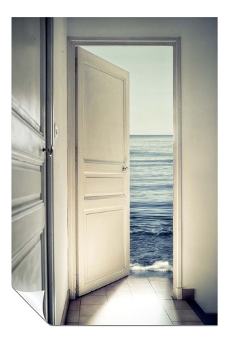 Deep blue sea behind - blue, door