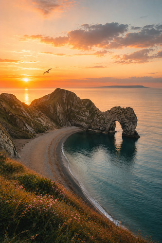 Durdle door sunrise - door, at