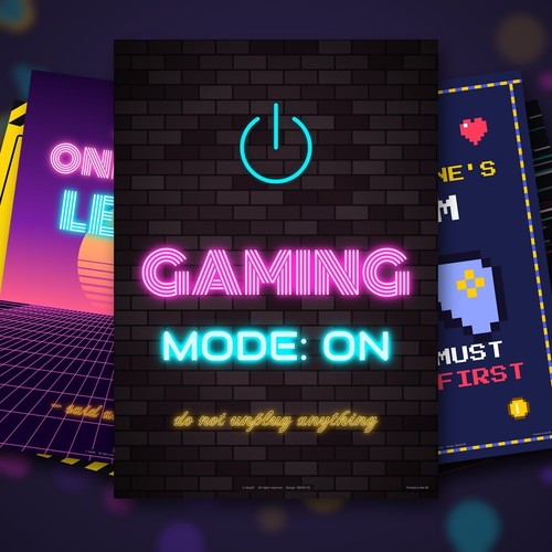 Funny gamer door poster - funny, gaming